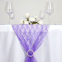 Purple Floral Lace 12&quot;&quot; X 108&quot;&quot; Table Runner Wedding Catering Dinner Decorations - £6.87 GBP
