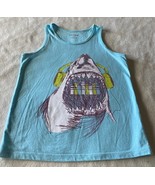 Cat &amp; Jack Boys Light Blue White Shark Headphones Tank Top 6-7 - $8.67 CAD