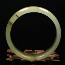 Hand Carved Serpentine Bangle, 61mm Diameter, 15mm wide, 6mm thick.  - £70.78 GBP