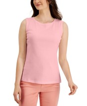 MSRP $13 Karen Scott Cotton Scoop-Neck Top Pink Size Large (STAINED) - £4.36 GBP