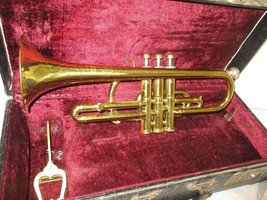 1950&#39;s Frank Holton Elkhorn Wis Trumpet/Cornet With Original Carrying Case - £256.37 GBP