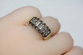 Fine 14K Yellow Gold Wide Anniversary Style Ring with Diamonds Size 9 3/4 - $1,013.87 CAD