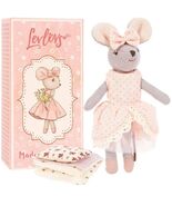 Levlovs Jasmine Mouse in Pink Polka Dot Dress with Keepsake Box and Bedding - $24.74