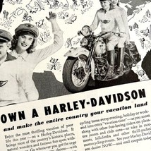 Harley Davidson Advertisement 1947 Motorcycle Vacation Land Ephemera LGB... - $39.99