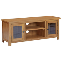 Industrial Rustic Vintage Wooden Solid Oak Wood TV Tele Stand Unit Cabinet Retro - £162.83 GBP