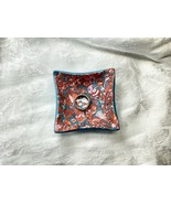 Small Bowl Trinket Dish Ring Dish Handmade Polymer Clay Multicolored Square OOSK - $18.00