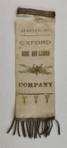 1887 antique HOOK LADDER oxford pa RIBBON fire department company  - £135.76 GBP