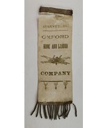 1887 antique HOOK LADDER oxford pa RIBBON fire department company  - £136.33 GBP
