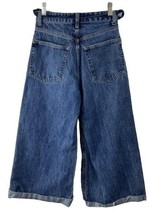 Zara Women’s Wide Leg Cropped Jeans EUR 32 US 0 High Rise Made in Turkey image 4
