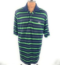 Footjoy The Pompey Golf Club Polo Shirt Men Size Large Blue Green Striped - £22.51 GBP