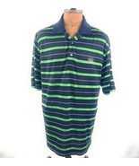 Footjoy The Pompey Golf Club Polo Shirt Men Size Large Blue Green Striped - £22.71 GBP