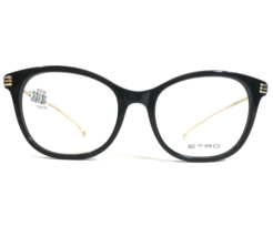 Etro Eyeglasses Frames ET2645 001 Black Gold Cat Eye Round Full Rim 52-18-140 - £50.79 GBP