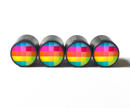 Pattern Design (Style 5) Tire Valve Caps - Black Aluminum - Set of 4 - $15.99