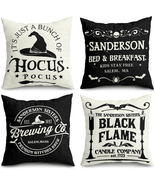 4Pack Halloween Pillow Covers 18X18&quot;, Halloween Decor Farmhouse Saying W... - $430.92 MXN