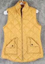 Tea n Rose Vest Womens Small Mustard Yellow Preppy Casual Quilted Puffer - £26.46 GBP
