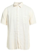 120% Lino Cruise Men&#39;s Ivory Soft Fade  Casual Linen Shirt Regular Fit Size 2XL - £103.78 GBP