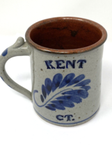 Artisan Made Pottery Coffee Mug Kent Ct. Grey/Blue, Signed - £11.34 GBP