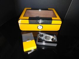 Desk Top Humidor with hydrometer and humidifier and cutter NIB - $148.50