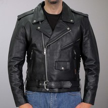 HOT LEATHERS JKM1002 CLASSIC MEN’S MOTORCYCLE LEATHER JACKET WITH ZIP OU... - $239.00