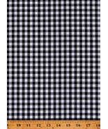 Cotton Carolina Gingham 1/4&quot; Checks Black Fabric Print by the Yard D140.12 - $15.37 CAD