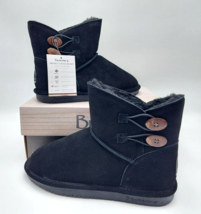 Bearpaw Rosy NeverWet Black Сow Suede Wool Blend Lining Womens 10 M New ... - $57.56