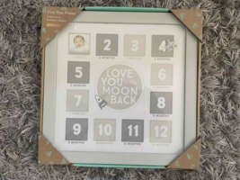 new FIRST YEAR FRAME Baby Photo Collage BIG 15&quot; x 15&quot; boy girl babyshowe... - $543.14 MXN