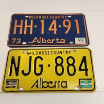 Alberta License Plate Lot Expired 1974 1979 Wild Rose Country HH-14-91 N... - $39.18