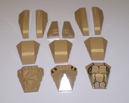 12 Used Lego Dark Tan 4x4 Wedge No Studs - 2x6 - 2x4 Wedge Right &amp; Left 47753 - £7.82 GBP