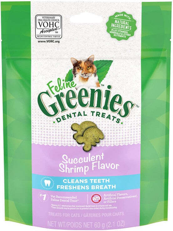 Primary image for FELINE GREENIES Succulent Shrimp Flavor Dental Cat Treats: Vet-Recommended Denta