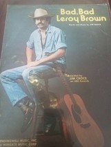 Bad, Bad Leroy Brown Jim Croce 1973 Vintage Sheet Music - £14.91 GBP