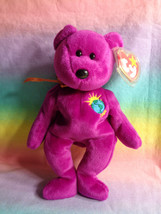 Vintage 2000 Ty Beanie Baby Millennium Purple Bear Tag Error DOB 1/1/1999 4226 - £14.92 GBP