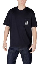 Armani Exchange Men T-Shirt Blue Short Sleeve Designer Logo Tee 2025 Col... - $85.17 CAD