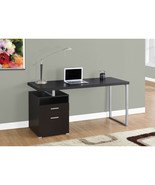 Monarch Specialties 60 in. Monarch Computer Desk with Silver Metal Cappu... - $705.09