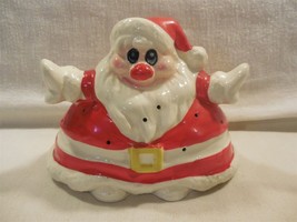 Vtg Kreiss Japan Ceramic Christmas Psycho Santa Toothpick Hors D&#39;Oeuvres Holder - £19.14 GBP