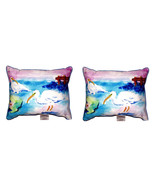 Pair of Betsy Drake Betsy’s White Ibis Large Pillows 16 Inch X 20 Inch - £70.39 GBP