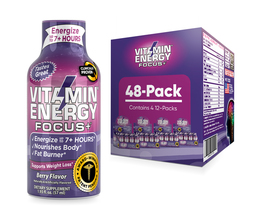 Vitamin Energy® Focus+ Berry &#39;Clinically Proven&#39; Energy Shots (48pk) - £58.73 GBP