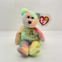 TY BEANIE BABY 1996 “PEACE” THE BEAR Plush Toy ~ PVC PELLETS Mint Tags P... - $9.49