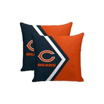 Chicago Bears NFL Side Arrow Poly Span Decor Plush Pillows Navy 16x16&quot; Lot of 2 - £46.54 GBP