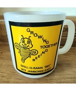 Vintage Boy Scouts Skill-O-Rama BEE 1973 Jamboree East Milk Glass Mug Cup - $132.47 MXN