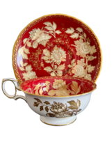 Vintage Wedgwood Ruby Tonquin Gold and Red Colors Cup and Saucer - £97.34 GBP