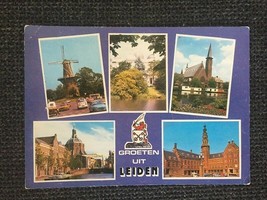 Vintage Old Postcard with Stamp Leiden 1976 Netherland to Israel Collect... - $3.00