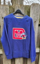 Disney Parks Mickey 1971 Crew Neck Sweatshirt Sz M Letterman&#39;s Patch Authentic - £16.42 GBP