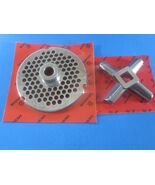 COMBO #32 x 1/4" (6 mm) holes &amp; Heavy Duty Knife &amp; Plate meat grinder Ho... - $63.46