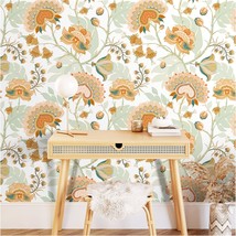 Floralplus Boho Wallpaper Vintage Chomper Flower Peel And Stick Wallpaper For - £26.16 GBP