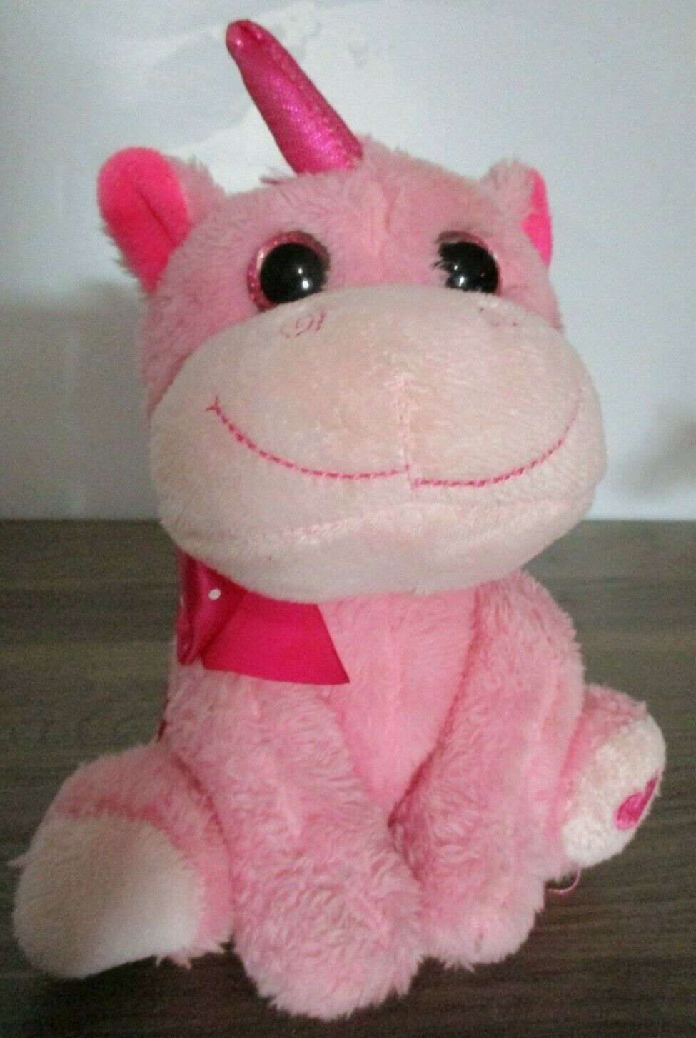 Kellytoy Pink Unicorn Plush Stuffed Animal Smile With Ribbon 8” Valentine’s Day - £9.48 GBP