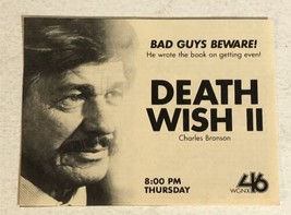 Death Wish II Tv Guide Vintage Print Ad Charles Bronson Tpa13 - $5.93