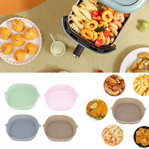 Silicone Air Fryer &amp; Oven Baking Trays - Assorted Colours &amp; Shapes 1/2Pcs - £9.69 GBP+