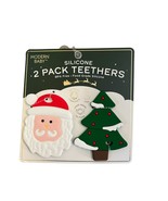 Modern Baby Infant 2 Pack Teethers Silicone Christmas Tree Santa Claus F... - $3.46