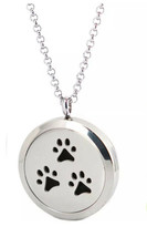NEW Essential Oil Diffuser Necklace Locket Pendant Pet Dog Cat Paws &amp; 5 Pads - £7.15 GBP