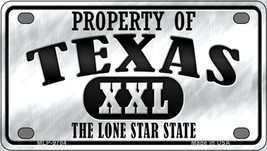 Property Of Texas Novelty Mini Metal License Plate Tag - £11.81 GBP